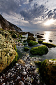 Sonnenuntergang über der Alum Bay, Isle of Wight, England, Vereinigtes Königreich, Europa