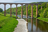 Leaderfoot Viaduct over River Tweed, Melrose, Scottish Borders, Scotland, United Kingdom, Europe