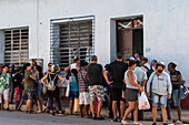 Queueing for both food and many services is a way of life because of shortages, Trinidad, Cuba, West Indies, Caribbean, Central America