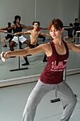 Dancers in rehearsal class of the Mi Compania Ballet Company, Havana, Cuba, West Indies, Caribbean, Central America