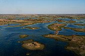 Aerial view of the Okavango Delta, UNESCO World Heritage Site, Botswana, Africa