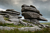 Granite tor on Stowes Hill, Bodmin Moor, Cornwall, England, United Kingdom, Europe