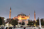 Evening, Hagia Sophia Grand Mosque, 360 AD, UNESCO World Heritage Site, Istanbul, Turkey, Europe