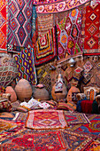 Carpet Display, Goreme, Nevsehir, Anatolia, Turkey, Asia Minor, Asia