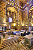 Interior, Gur-E-Amir Complex (Mausoleum), built 1403, Burial Site of Amir Temir, UNESCO World Heritage Site, Samarkand, Uzbekistan, Central Asia, Asia