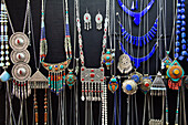 Jewellery for Sale, Toqi Zargaron (Trading Dome), Bukhara, Uzbekistan, Central Asia, Asia