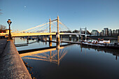 Albert Bridge over the River Thames at Chelsea, London, England, United Kingdom, Europe