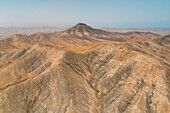 aerial view taken by drone of the mountain near to Mirador astronomico de Sicasumbre during a summer day, Sicasumbre, Fuerteventura, Canary Island, Spain, Europe