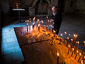 Candles inside Studenica monastery