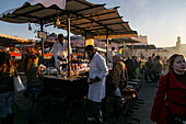 Life and people in the Jamaa el Fna square of Marrakesh