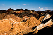 Beautiful light during sunset at the Rainbow Mountains of Zhangye Danxia National Geological Park
