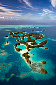 Aerial view of Palau archipelago, Micronesia, Pacific Ocean