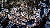 Aerial drone view of Alfedena, Italy