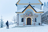 The church of Heiligwasser on a snowy day, Igls, Innsbruck, Tyrol, Austria, Europe