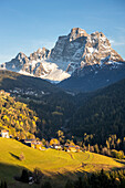 Italy, Veneto, province of Belluno,mount Pelmo and Fiorentina valley at sunset