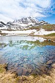 Lac de la Leita and Mont Glacier, Vallon de Chalamy, Mont Avic Natural Park, Valle d Aosta, Italian alps, Italy