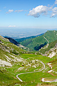 Aussichtspunkt auf das Grana-Tal vom Esischie-Pass, Castelmagno, Piemont, Italien