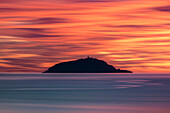 Langzeitbelichtung am Golf der Dichter, Insel Tino, Gemeinde Lerici, Provinz La Spezia, Ligurien, Italien, Europa