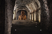 Hoodie, sculpture exhibited inside the basement of the San Paolino bulwark, Lucca province, Tuscany, Italy, Europe