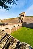 The bridge of Jaca Middle ages castle. Citadel of Jaca, Aragon region, Spain, Europe.