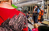 Musicians during a festival of traditional music, in Herrengasse street, Graz, Austria