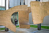 `Meeting point IV´, a reinforced concrete sculpture by Eduardo Chillida, in entrance of Museo de Bellas Artes or Fine Arts Museum, Bilbao, Spain