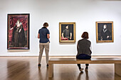 Von links nach rechts: "Maria de Medici" von Pourbus dem Jüngeren, Frans. Felipe II" von Antonio Moro. Juana de Austria von Alonso Sánchez Museo de Bellas Artes oder Museum der schönen Künste, Bilbao, Spanien