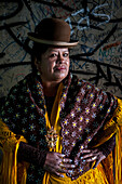 Angela la Folclorista, cholita female wrestler, El Alto, La Paz, Bolivia