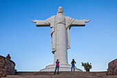 Torists, Largest statue of Jesus Christ in the world, the Cristo de la Concordia in Cochabamba, Bolivia