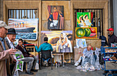 Street painter, in Carrera 7 or Carrera septima, Bogota, Colombia