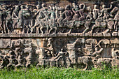 Detail, Terrasse der Elefanten, Angkor Thom, Archäologischer Park von Angkor, Siem Reap, Kambodscha
