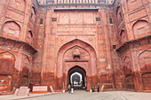 Rampart, Main gate (Lahore gate), in Red Fort, Delhi, India
