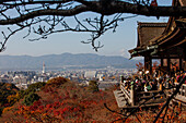 Kiyomizu-dera temple and skyline, Kyoto. Kansai, Japan.