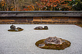 Zen-Garten im Ryoanji-Tempel, UNESCO-Welterbe, Kyoto, Japan