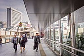 walkway that connects the building UDX with Akihabara JR station, Akihabara,Tokyo