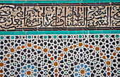 Detail, tiled, Medersa or Madrasa Bou Inania, Fez el Bali, Fez, Morocco