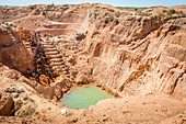 laborers digging for sapphires in the mines of Ilakaka in Madagascar