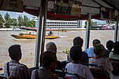 Chao phraya river from a express ferry boat, Bangkok, Thailand