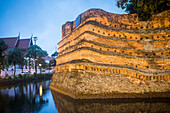 ancient wall and moat, old city, Chiang Mai, Thailand