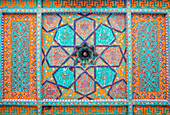 Detail of wood ceiling in Tosh-Hovli Palace, Khiva, Uzbekistan