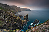 Elevated view of Cabo Ortegal and its cliffs, Cariño, Coruña, Galicia, Spain, Iberian Peninsula, Western Europe