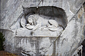 View of the famous Lion monument statue in Lucerne. Lucerne, canton of Lucerne, Switzerland.