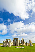 View of the ancient circle of stones called Stonehenge. Amesbury, Wiltshire, England, United Kingdom