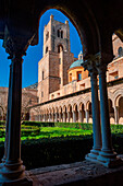 Monreale, a glimpse of the cathedral of Santa Maria Nuova di Monreale taken from the cloister of the Basilica,Sicily,Italy