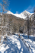 Anterselva / Antholz, province of Bolzano, South Tyrol, Italy. Hiking on the nature trail near the lake Anterselva