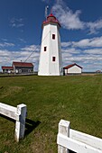 Wooden lighthouse of miscou, miscou island, new brunswick, canada, north america
