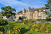 Belle epoque villa by the” gardens of the casino at the grand hotel, calvados, normandy, france