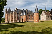 Das unter Denkmalschutz stehende Château de Chambray aus dem 16. Jahrhundert beherbergt die Landwirtschaftsschule, Mesnil-sur-iton, Eure, Normandie, Frankreich