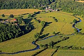 Dorf von champignolles, das risle-tal, la vieille-lyre, eure, normandie, frankreich