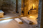 Im Inneren der Kathedrale von Maguelone, restaurierte Inselkirche, villeneuve-les maguelone, herault, okzitanien, frankreich